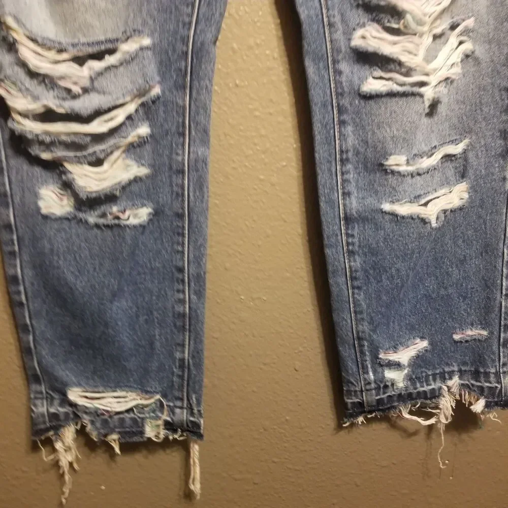KanCan Jeans Juniors 13/30 Distressed Raw Hem Ankle Skinny Grunge Edgy